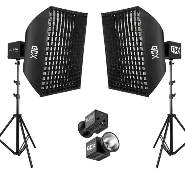 Gdx ML100 Bicolor 60x90 Gridli SoftBox Video ve Ürün Çekim İkili Işık Seti