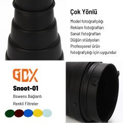 Gdx SN-01 120mm Çaplı Petekli Snoot Bowens Adaptörlü Stüdyo Flaş Aksesuarı