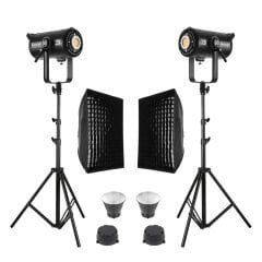 GDX EXC-220C-II 2'li Full Set (Gridli 60x90 Softbox + 260 cm Kalın Işık Ayağı)