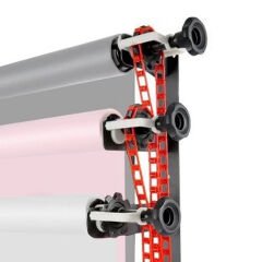 GDX Sabit Kumaş Beyaz - Yeşil - Gri 3'lü Fon Perde Seti 2.70x5.80 Metre - Tavan ve Duvar İçin