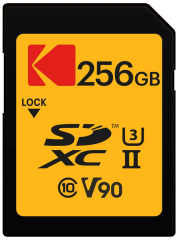 Kodak 256GB UHS-II U3 V90 SD Hafıza Kartı (280MB/s - 240MB/s)