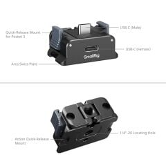 SmallRig 5376 DJI Osmo Pocket / 5 / 4 / 3 için Pil Adaptör Plakası
