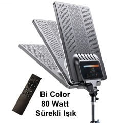 Gdx P300T BiColor Profesyonel Youtube Yemek Videosu Makyaj Kuaför Işığı 80 Watt LED Video Panel Sürekli Işık