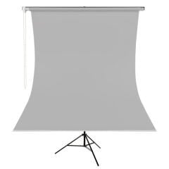 GDX Kumaş - Seyyar Vesikalık Gri Renk Fon Perde 190x400 cm