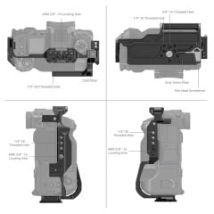 SmallRig 3933  FT-XH / VG-XH Pil Yuvası  ile FUJIFILM X-H2 / X-H2S için  Çok Fonksiyonlu Kafes