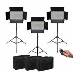 GDX CF-Led 2020W 3'lü Sürekli Video Panel Led Işık Seti