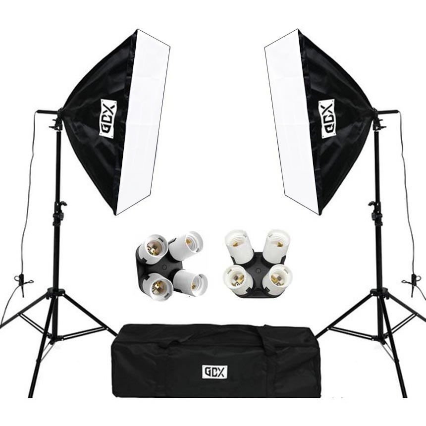 GDX TLB-4 Pro Light 50x70 cm Video ve Fotoğraf Çekim 2'li  SoftBox Seti - 4 Duylu Softbox - Lambasız
