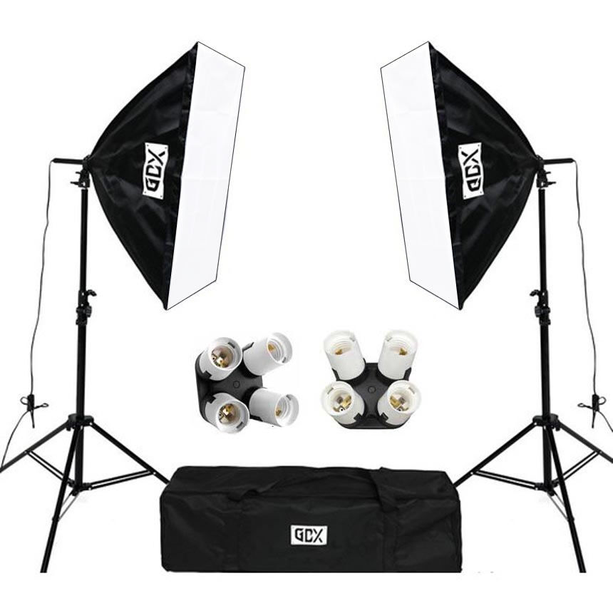 GDX TLB-4 Pro Light 50x70 cm Video ve Fotoğraf Çekim 2'li  SoftBox Seti - 4 Duylu Softbox - Lambasız