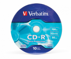 Verbatim CD-R 52X 700MB 10 Pack Wrap Extra