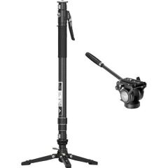 YC Onion Pineta Pro Karbon Fiber & FH60S Video Fluid Kafa Monopod Kit