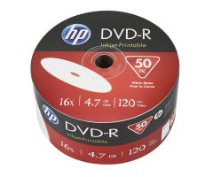 HP DVD-R Inkjet-Printable 16x 4.7GB 50 Pack