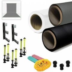 GDX Sabit Kağıt Sonsuz 3'lü Fon Perde 2.70x11 Metre (WBG)