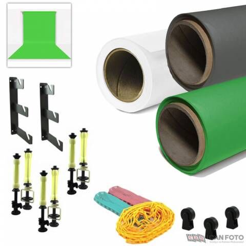 GDX Sabit Kağıt Sonsuz 3'lü Fon Perde 2.70x11 Metre (WGG)