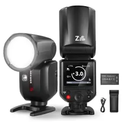 Neewer Z2PRO-N Nikon Uyumlu 76W Yuvarlak Kafa Akülü Tepe Flaşı