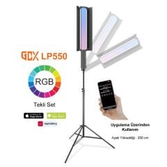 Gdx LP550 RGB Fotoğrafçılık ve Video için Renkli Işık Çubuğu Tekli Set
