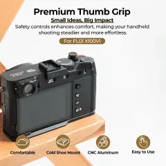 Freewell Fuji X100VI Thumb Grip with Cold Shoe Mount Siyah