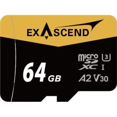 Exascend Catalyst 64GB microSDXC V30 A2 Hafıza Kartı (SD Adaptör ile)