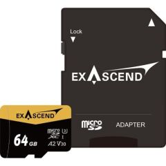Exascend Catalyst 64GB microSDXC V30 A2 Hafıza Kartı (SD Adaptör ile)