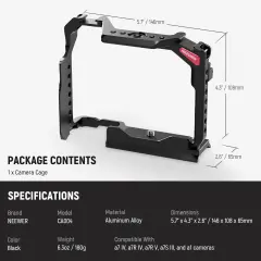 Neewer CA004 Sony A7 IV / A 7R V / A 7S III / A1 Uyumlu Kamera Kafesi