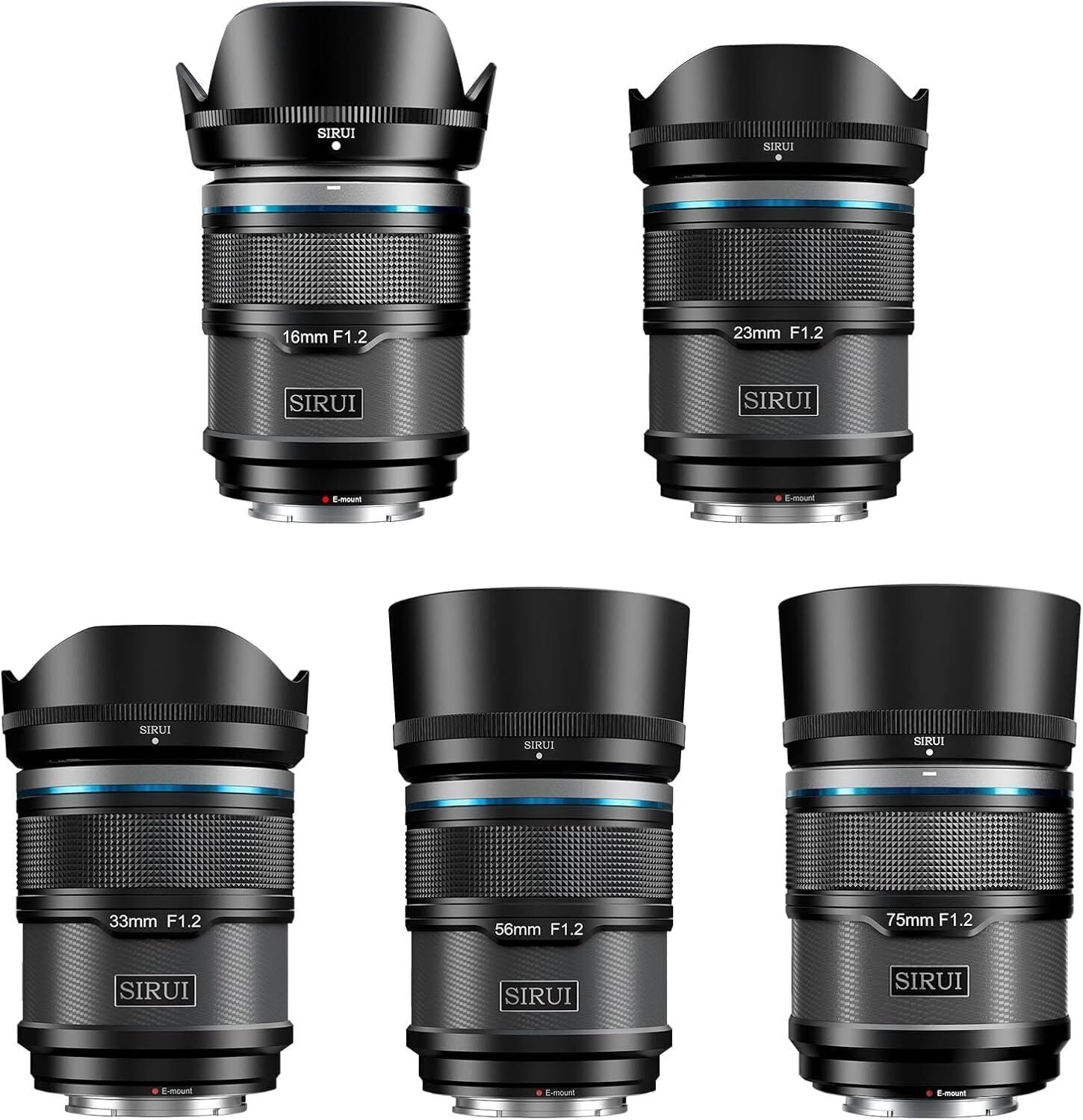Sirui Sniper F1.2 APS-C Autofocus Fujifilm X Mount 5'li Lens Kiti (Siyah)