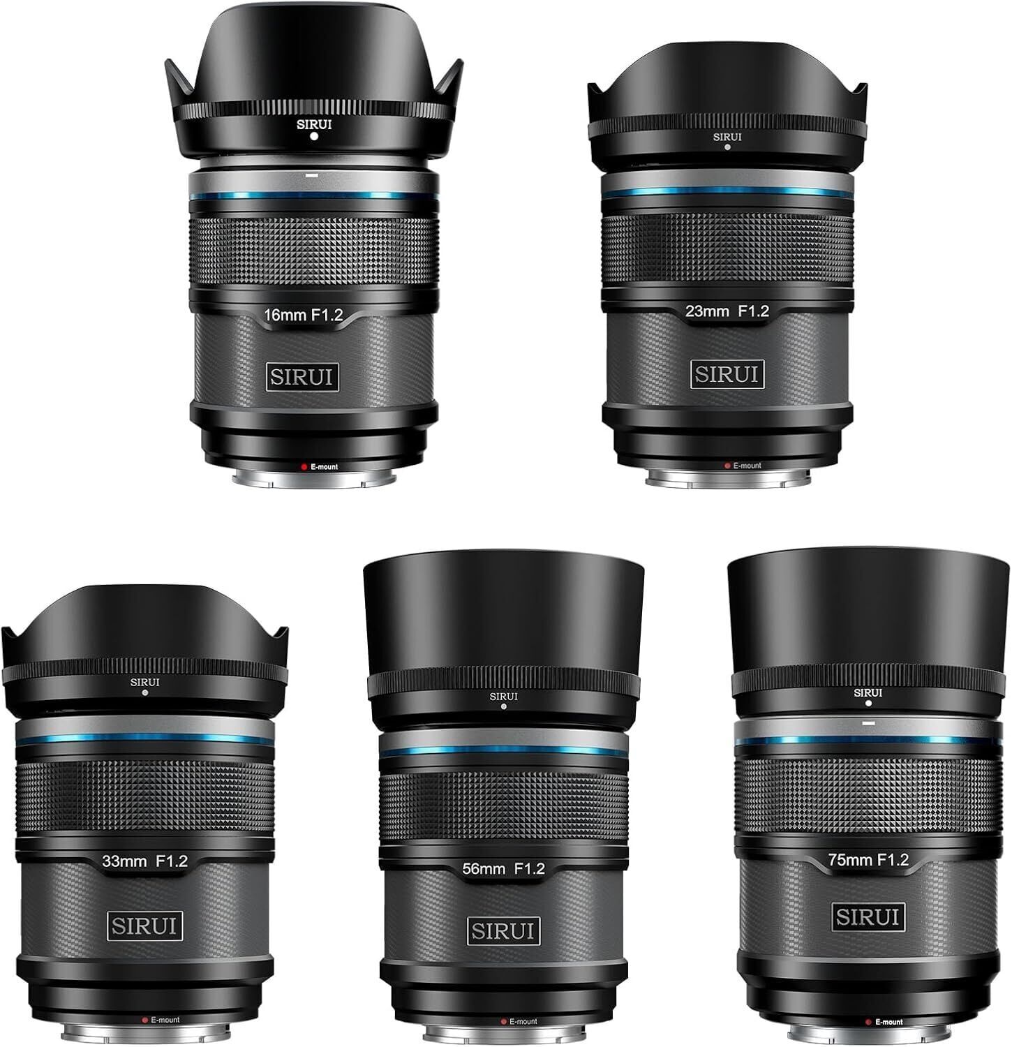 Sirui Sniper F1.2 APS-C Autofocus Fujifilm X Mount 5'li Lens Kiti (Siyah)