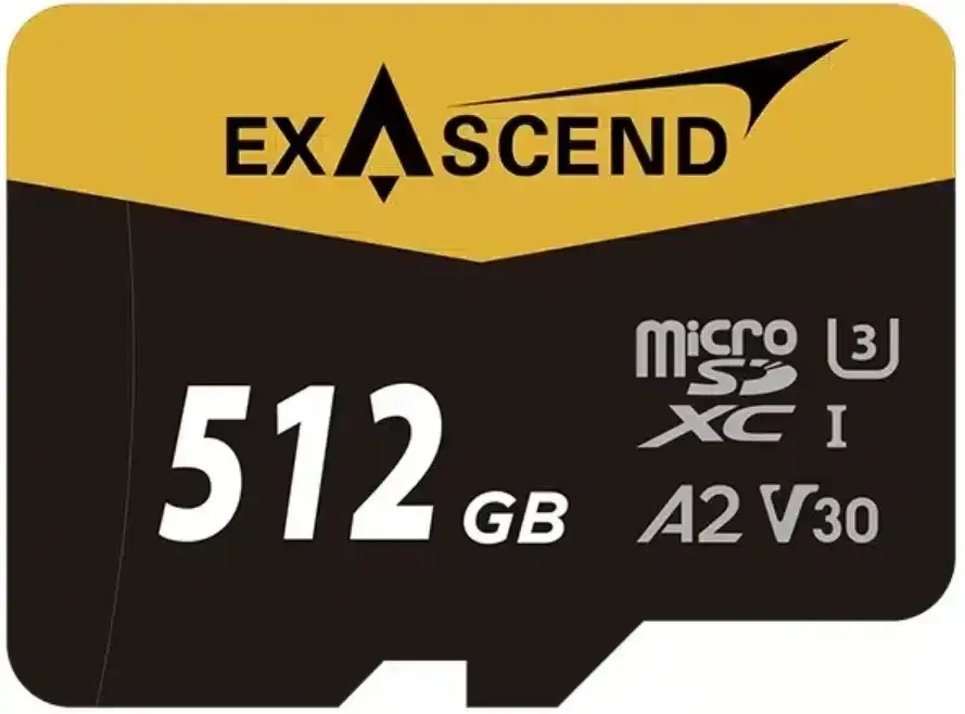 Exascend Catalyst microSD V30, A2 512GB, w/ adapter - 175MB/S Read -150MB/S Write