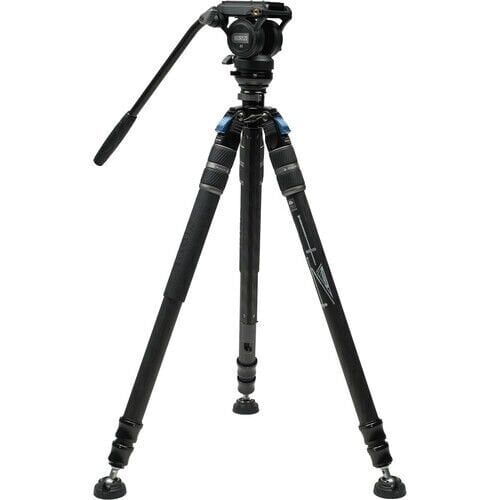 Sirui SVS60 Karbon Fiber Video Tripod +S3 Fluid Video Kafa +SVM-LF Monopod Tabanı +SVS-3L Tripod Base with Pedal Video Kit