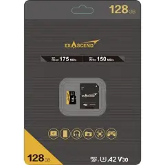 Exascend Catalyst microSD V30, A2 128GB, w/ adapter - 175MB/S Read -150MB/S Write