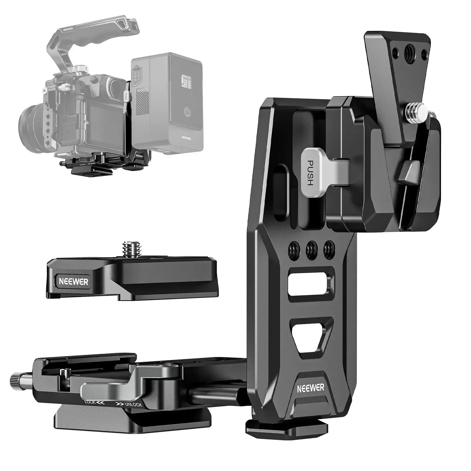 Neewer PS016 NATO Raylı Profesyonel V-Mount Batarya Plakası