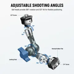 Neewer UA082 7'' - 18cm Anti-Twist Eklemli Magic Arm