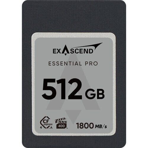 Exascend Essential PRO 512GB CF Express 4.0 Type A YENİ - VPG400-certified - up to 1,800 MB/s read and 1,650 MB/s write