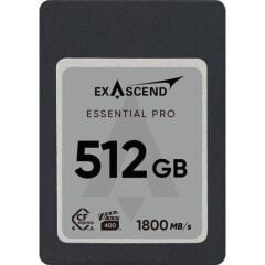 Exascend Essential PRO 512GB CF Express 4.0 Type A YENİ - VPG400-certified - up to 1,800 MB/s read and 1,650 MB/s write
