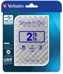 VERBATIM 53198 - 2TB USB 3.0 SILVER PORTABLE HARD