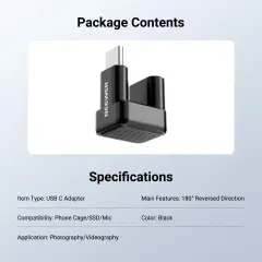 Neewer PS017 180° U-Tipi USB-C Adaptör (40Gbps & 240W & 8K)