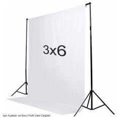 GDX Kumaş Fon Beyaz (3x6 Metre) Katlanabilir / Yıkanabilir