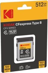 Kodak CFexpress Type B 512GB Memory Card with 1800MBps Read and 1200MBps Write