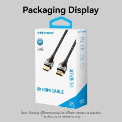 Vention HDMI Erkek - Erkek 8K Kablo 1 m Gri Alüminyum Alaşımlı Tip