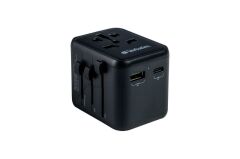 Verbatim UTA-02 Evrensel Seyahat Adaptörü - PD20W / QC / 1xUSB / 1xType-C