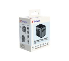 Verbatim UTA-03 Evrensel Seyahat Adaptörü - PD 30W / QC / 2 x USB-C / 2 x USB-A