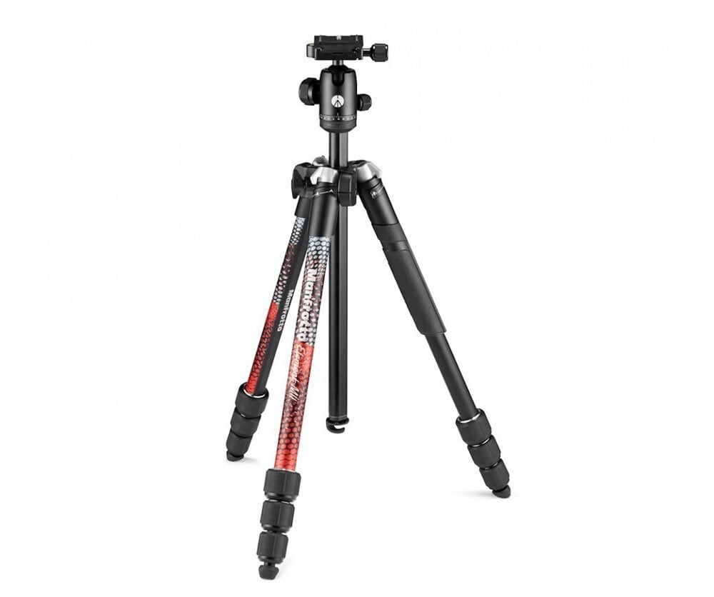 Manfrotto MKELMII4RD-BH MII Ball Head Tripod Kiti - Kırmızı