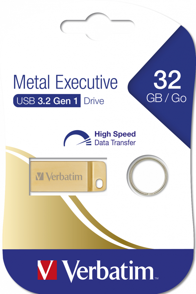 VERBATIM 99105 - 32GB METAL EXECUTIVE USB 3.2 GEN 1 GOLD DRIVE