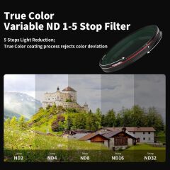 SHERPA SERIES TRUE COLOR VARIABLE ND 1-5 STOP FILTER