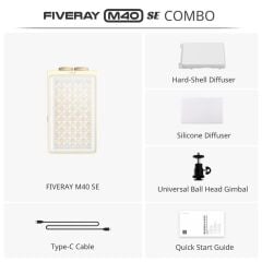Zhiyun Fiveray M40 SE 40W Taşınabilir LED Işık Combo Paket