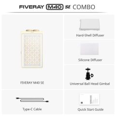 Zhiyun Fiveray M40 SE 40W Taşınabilir LED Işık Combo Paket