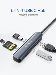 Dockteck 5'i 1 arada USB-C Dongle Hub