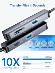 Dockteck 5'i 1 arada USB-C Dongle Hub