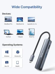 Dockteck 5'i 1 arada USB-C Dongle Hub