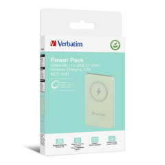 VERBATIM 32241 Magsafe 5000 Mah Manyetik Kablosuz Yeşil Powerbank