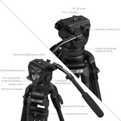 SmallRig 5578 FSD18 FreeSpeed ​​Ağır Hizmet Tipi Karbon Fiber Tripod