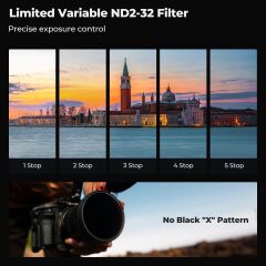 K&F Concept 67mm NANO-X ND2-32  (1-5 Stop) True Color Ultra  Değişken Filtre